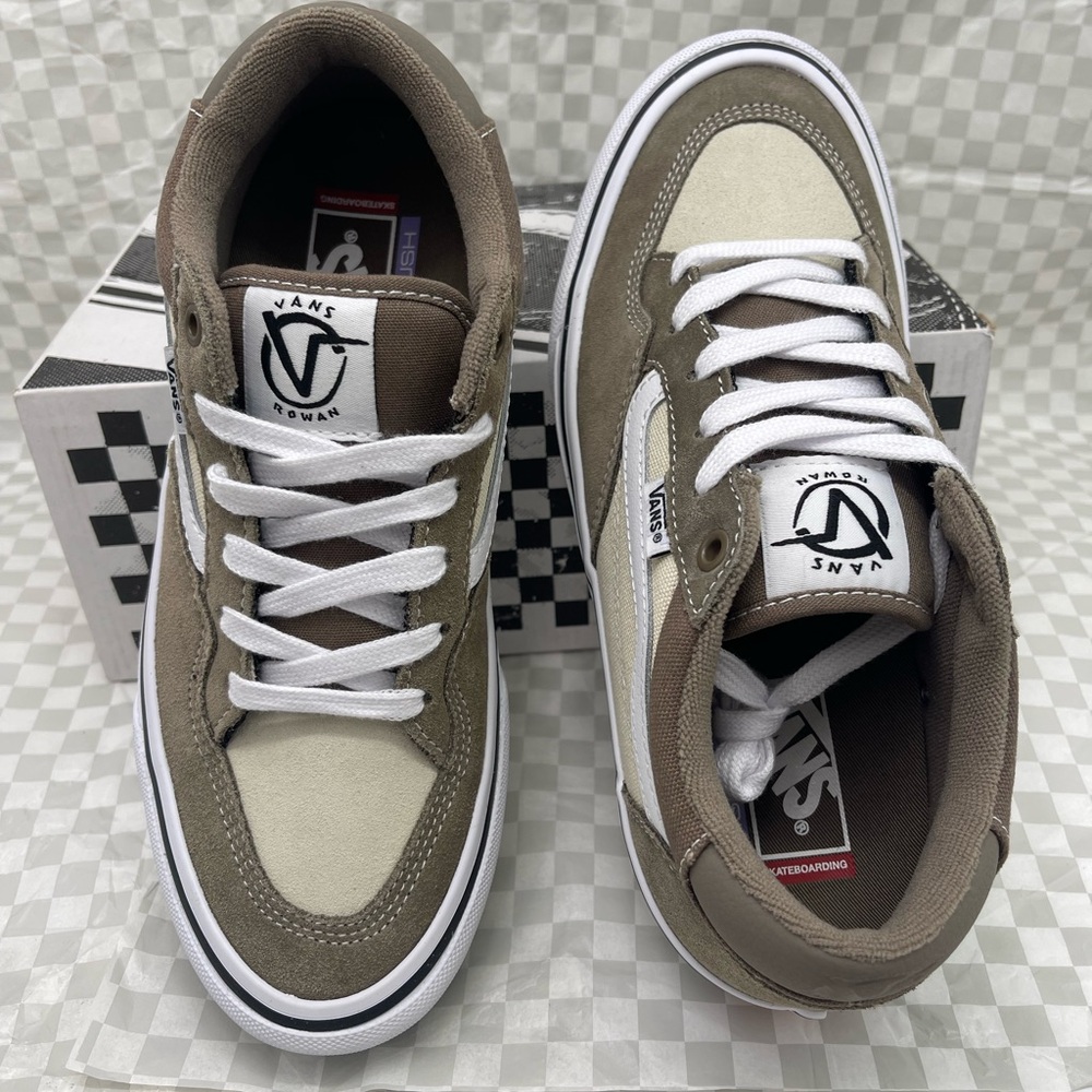 Vans Men’s Rowan
Walnut Sneakers 
VN0A5JIC1NU Tan and White Sneakers - Picture 14 of 16